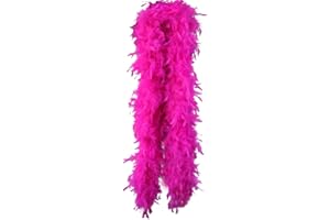 OAUTOSJY Federboa Boa,200cm Türkei Federn Fringe Trim Natürlichen Truthahnfeder Gefieder Flauschige Marabu-Federboa Federstola Feder Schal DIY,Kostümzubehör,Halloween,Hochzeit,Party, Heimdekoration,Rosarot