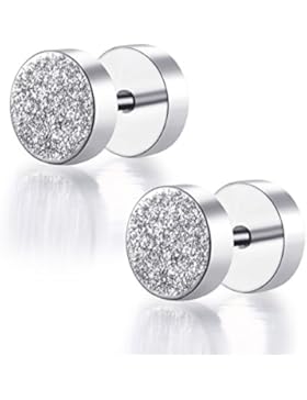 FORESTEEL Schmuck Pair aus Edelstahl Mini 6MM doppelseitig gebürstet fertig Fake Plug Ohrstecker