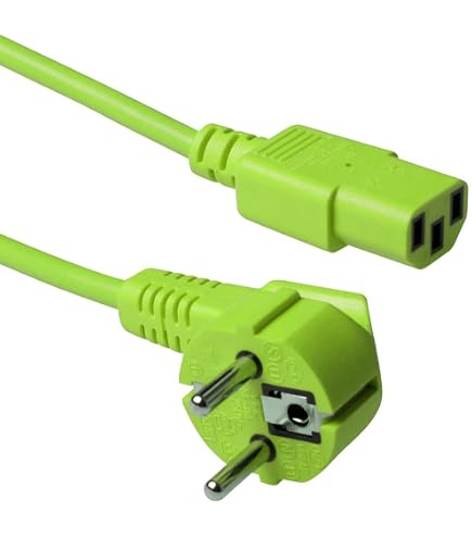 Câble D'Alimentation Secteur Orange - Prise CEE7 / C13 Coulée - 220V Pour PC