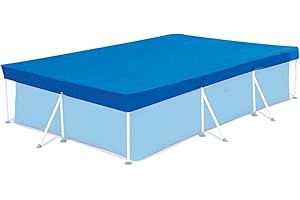 XIJOBIDO Rectangular Swimming Pool Cover | Rainproof Paddling Pools Cover With Rope | Dustproof Pool Cloth | Waterproof Insulated Hot Tub Covers Anti Dust And UV Protection Pool Cover