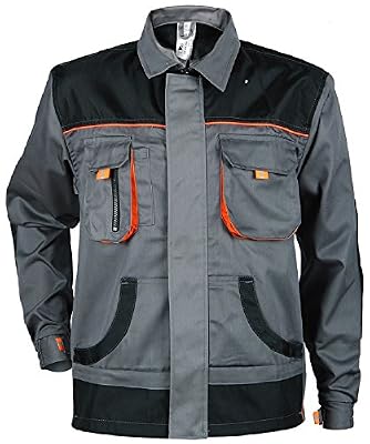 Stenso des-Emerton® - Veste de Travail multifonctionelle - Coudes renforcés - Gris/Noir / Orange - 52