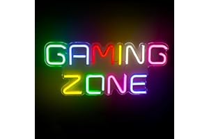 Dhqkqg Gaming Zone Neon Light Sign, Colorful Game Neon Sign for Wall Decor, Gaming Letter LED Neon Light, USB Powered Game Neon Light, Gaming Neon Sign for Gaming Room, Bedroom (Gaming Zone)