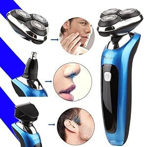 SURKER Electric Shaver Razor For Men Rotary Shaver Wet And Dry 3 In 1 With Nose Hair Trimmer and Sidebums Razor Cordless… - Image 3