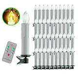 AUFUN LED Kerzen 40 Stück Weihnachtskerzen mit Fernbedienung Warmweiß LED Kerzen Outdoor Weinachten LED für Weihnachtsbaum, Weihnachtsdeko, Hochzeitsdeko, Party, Feiertag
