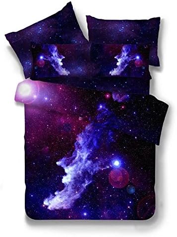 MADBEE Mysterious Galaxy Stars 3D Print Bedding Sets Duvet Cover SetSingle Size 3pcs^^^012