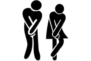 UNIKEEN Señal Adhesiva WC Hombre Mujer, 16.5x4.5 cm Señalización De Baños Señal Aseo Signo Baño Guía de Baño Público, Señalización para Puertas para Restaurantes Oficinas y Hoteles