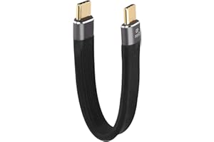 QIANRENON 10 Gbps USB C krótki kabel do transmisji danych, 100 W, USB C, krótki kabel do ładowania, USB 3.1, wtyczka typu C, krótkie ładowanie, kabel transferu danych, do powerbanku, MacBook,