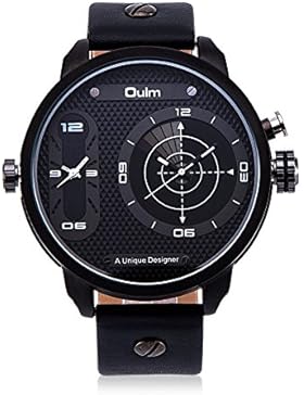 Faysting EU-Männer große lederne Band-Uhr gute Art Radar-Quarz-Dial-Geschenk