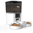 Knox Powering Generations Automatic Pet Feeder 6.5 L with 1080P Camera, WIFI Support for 2 Cats & Dogs Food Dispenser Feeder 2-Way Splitter, Portion Control, Voice Recorder,Distribution Alarms (White)