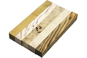 XLIJI 5 spazi vuoti misti artigianali per tornitura di legno, penne in legno, blocco per progetti di lavorazione del legno, 15 mm x 15 mm x 127 mm (Set 5)