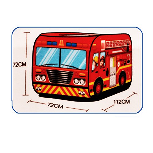 Fire Truck Playouse Tent Toy - Hanmun ZM17014 2017 New Designed Fire Engine Vehicle Toy Container Indoor/Outdoor Activity Great for Garden Bedroom Beach Play Area for Kids Toddlers