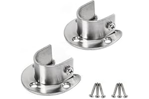 KAFENDA 2 Piezas de Soportes de Brida de Pared en Forma de U, receptáculos de Barra de gabinete, receptáculos de Barra de Cortina de Ducha para Barras de 1" de diámetro