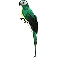 akaddy Foam Feather Artificial Parrot Imitation Bird Model Ornament for DIY Crafts Decoration Home Garden Wedding Party (Green)