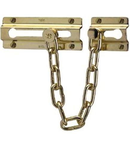 thumbnail image 2 of Quality Brass Door Restrictor Catch & Screws – Modern Security Chain Safe Guard 2 of 3