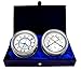Produktbild master-mariner USA Voyager Collection, nautisches lässt WINDLASS Geschenk Set, 14,9 cm Durchmesser Time & Tide Uhr und Komfort Meter Instrumente, Chrome Finish, elfenbeinfarben Signal Flagge Zifferblatt