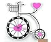 Produktbild fwerq Kreative Kind Fahrrad Pastorale Mute Uhren Wohnzimmer Karikatur Wanduhr schmücken die Uhr (Größe: 20")