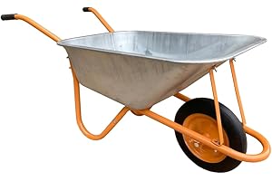 DJM Brouette de jardin en métal robuste avec pneu anti-crevaison 90litre/180.kg