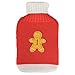 Thermotherapy Hot Water Bottle Red & Cream Sweater Cover With Gingerbread Man