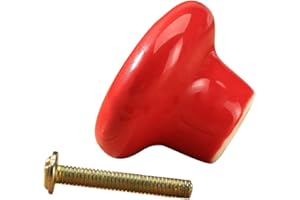 geshiglobal Bright Coloured Ceramic Drawer Cabinet Door Knob Handle Kids Room Nursery Accessory Red