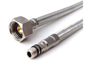 Xcel Home™ - Connettori flessibili corti e lunghi per rubinetto del lavandino con miscelatore monoblocco, confezione da 2 pezzi M10, 1/2 BSP (400 mm di lunghezza)