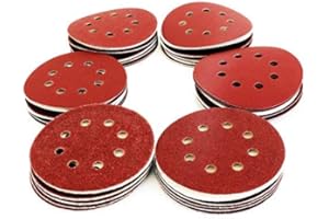 S&R Papier ścierny na rzepy Professional, zestaw 125 mm 60 szt.: po 10x P40, P60, P80, P120, P180, P240, 8 otworów, arkusze ścierne do szlifierki oscylacyjnej