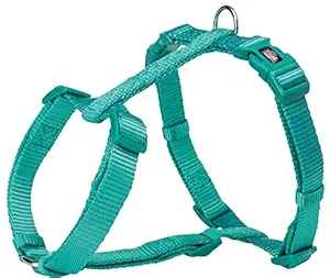 Trixie: - Premium Dog H-Harness | Made Nylon, Lightweight & Adjustable Straps | Two Snap Buckles on The Belly Strap to Easily Slip Around The Body ? (52?75 cm/20 mm, M?L), Ocean
