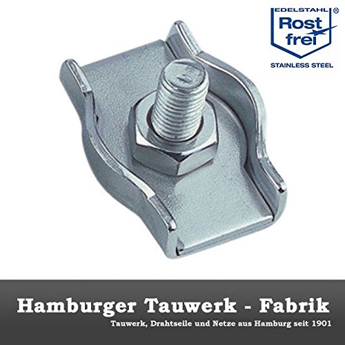 10 Stück - Simplex - Seilklemme Drahtseilklemme Edelstahl V4A Inox Drahtseil Seilklemme Klemme 4mm