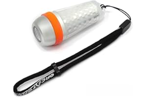 Orcatorch SD03 Lumière stroboscopique de plongée avec lumière rouge, blanche, verte, bleue pour balise de plongée sous-marine de 100 m de profondeur