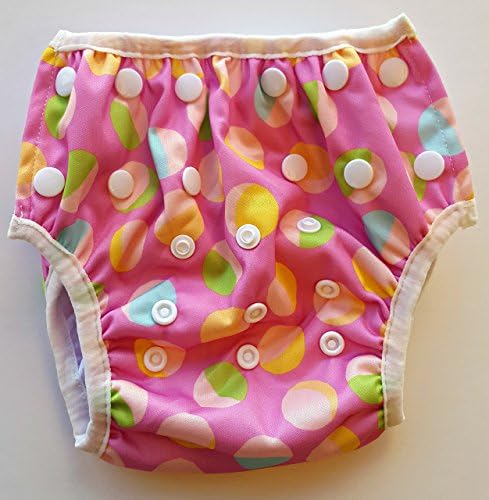 Swim Nappy - Reusable and Adjustable for Babies 0 to 12 months and Toddlers up to 3 years by Eco-Friendly Terra Baby (Pink Bubble Gum)