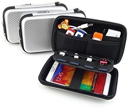 Vzer Multifunction Big Capability USB Flash Hard Drives Case Bag for U Disk USB Drive SD Memory Card with Credit Card Slot Holder, Silver