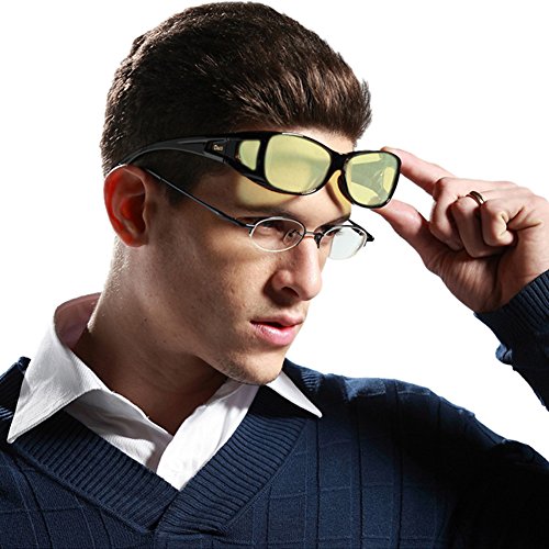 Duco Blaufilterbrille Blaulicht und UV Schutzbrille Computerbrille Gaming Brille Überziehbrille für Brillenträger Fit-over Brille - 2
