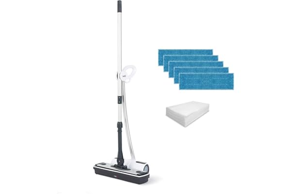 Polti Moppy White Premium, Nettoyeur Vapeur Sans Fil, pour Tous les Sols et Surfaces Verticales Lavables, Puissance 1500 W, Capacité du Réservoir 0,7 L, 25 Serpillères Incluses, Blanc
