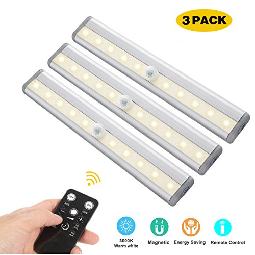 Preisvergleich Produktbild LED Unterbauleuchten, 3 Pack Fernbedienung Küche unter Kabinett Beleuchtung Schwenkbar Lichtleiste Küchenleiste Timer LED Küchenlampe Schrankleuchte