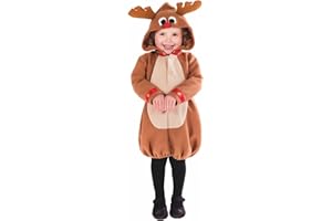 Fun Shack Disfraz Reno Niño, Traje Reno Niño, Disfraz Reno Niña, Disfraz Niña Reno, Disfraz Reno Bebe, Disfraz Ciervo Niño, Disfraz Ciervo Niña, Disfraz Navidad Niño Talla 1-2 Años