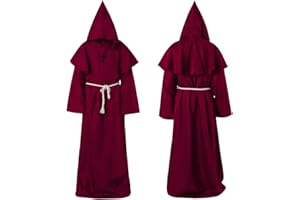 Kitimi Monk Costume Adult, Monk Robes, Monk Outfit Men, World Book Day Costumes Medieval Costume Men, Priest Costume Men, Carnival Outfit, Fancy Dress for Adults for Carnival, Halloween Party