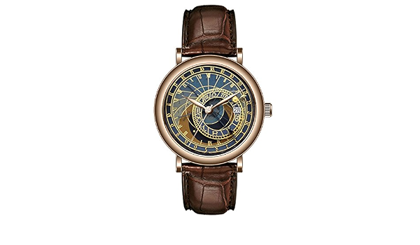Aimashi personalizzata impermeabile moda uomo orologio da polso  watch-prague orologio astronomico : Amazon.it: Orologi