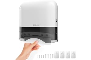 BEZADI Commercial Paper Towel Dispenser Wall Mounted, Hand Towel Dispenser Large Capacity Tissue Box C-Fold Paper Towel Holder for Bathroom Kitchen Restaurants Hotel, White