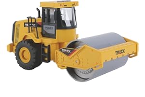 TACHAN - Apisonadora de Juguete 1:16 - Movimiento por Fricción - Luces y Sonidos - Vehículo de Construcción con Rodillo Giratorio (CPA Toy Group 746T00935)