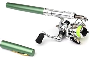 Doorslay Collapsible Mini Fishing Rod Pen Kit with Spinning Reel for Saltwater & Freshwater