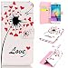 Produktbild Nancen Samsung Galaxy S6 Edge / SM-G9250 (5,1 Zoll) Handyhülle, Bunt Nette Romantische Muster Flip Etui Case Cover Lederhülle PU leder Folio Bookstyle Schutzhülle mit Standfunktion, Brieftasche und Karte Tasche [Löwenzahn (love)]