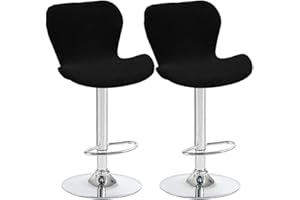 AQIGR Fundas de Sillas Elásticas de Bar,Juegos de 2/4/6 Cubiertas de Taburetes de Bar Universal Ajustable,Extraíbles y Lavables Fundas Protectora de Taburete de Cocina Giratorio con Respaldo