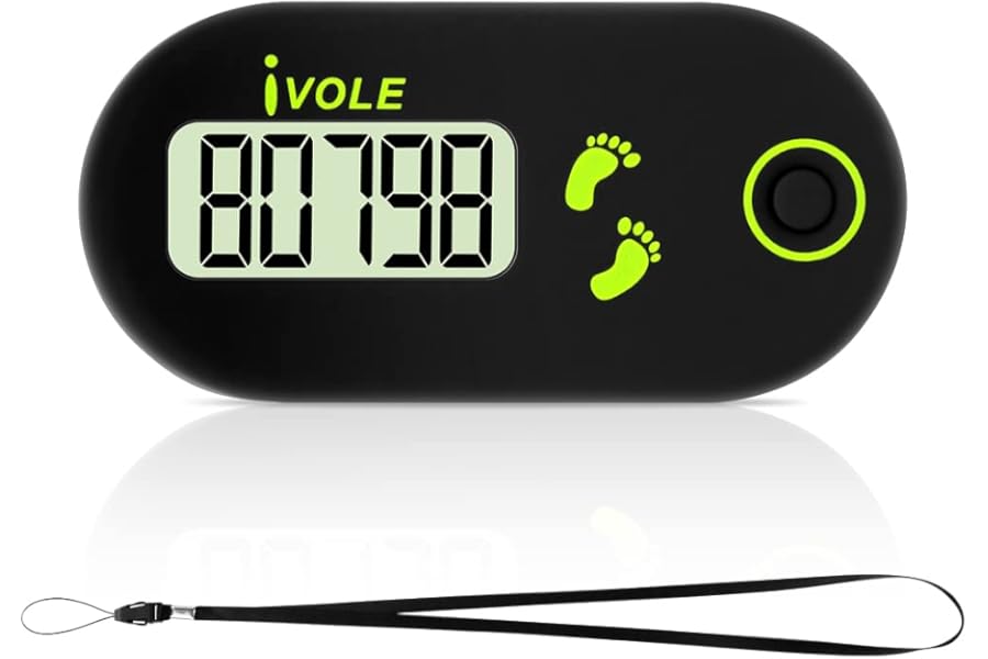 Flintronic Mini 3D Walking Pedometer, Portable Sports Pedometer with Clip Lanyard, Track Steps in Real Time, For Older Kids/Fitness Men/Women/Elders