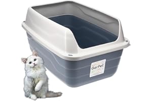 GarPet XXL Extra hohe Katzentoilette offene Katzenklo mit hohem Rand Jumbo Schalentoilette groß ohne Deckel hygenisch Katzen 