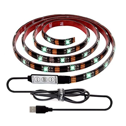 ALOTOA-Bias-Lighting-per-HDTV-150cm-5v-Alimentazione-USB-impermeabile-striscia-luminosa-a-LEDMulti-colore-RGB-LED-TV-Retroilluminazione-per-TV-a-schermo-piatto-LCD-HDTV-desktop-PC-Monitor-Outdoor