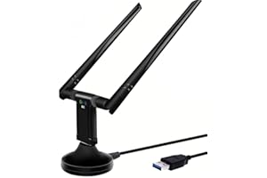 Fanghui Adattatore WiFi Wireless 1200Mbps, Dongle WiFi Dual Band 2.4GHz/5.8GHz Adattatore Di Rete Wireless, Antenna Ad Alto Guadagno 5dBi, Per Desktop PC Mac Compatibile Con Windows XP/7/8/8.1/10 Mac