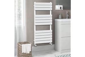 WarmeHaus Toallero calefactor de pantalla plana Radiador Escalera Rad 1200 x 500mm Baño Calefacción central Blanco