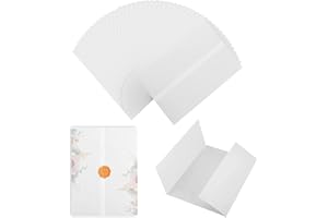 RAMONI 100PCS Vellum Jackets, Vellum Paper for Invitations 5x7inch Pre-Folded Translucent Vellum Jacket Vellum Wrap Jackets for Wedding DIY Photos Postcards Scrapbook Envelopes