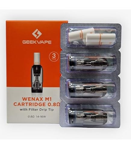 Pack de 4 cartouches Wenax M1 + rsistance GeekVape 0,8 ohm : Amazon.fr:  High-Tech
