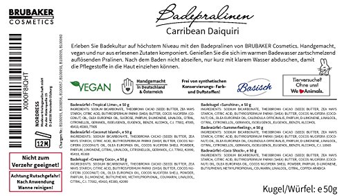 6er Set BRUBAKER Cosmetics Badepralinen „Caribbean Daiquiri“ handgemacht und vegan - 5