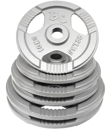 Profi Olympia Hantelscheiben Guss-Gripper 50/51mm Set - 2x10, 2x15, 2x20 Kg Hantelscheiben